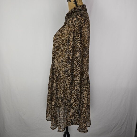 Lane Bryant Animal Print Tunic Top 22/24 Long Sleeve Boho Resort Casual - Picture 2 of 12